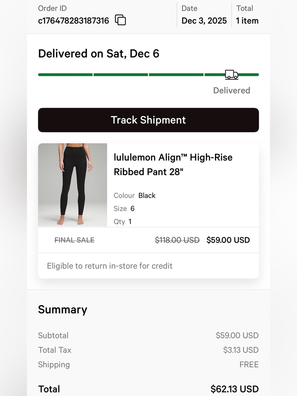 lululemon athletica Align High-Rise Ribbed Leggings - Black